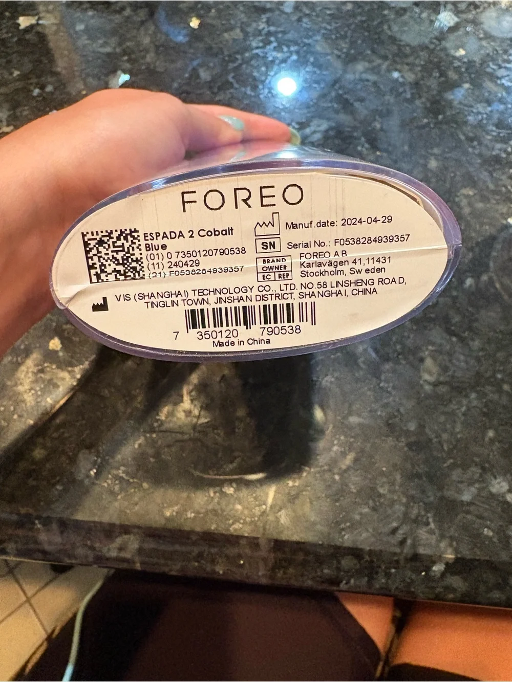 FOREO ESPADA 2 Blue LED Light Acne Treatment Device - New in Box